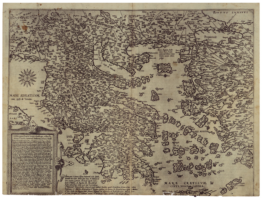 (N:34642) VIDEBIS TOTIUS GRAECIA LIMITES ETC... (B0020474) Carte e stampe antiche: riproduzione a colori su carta (formato A2)