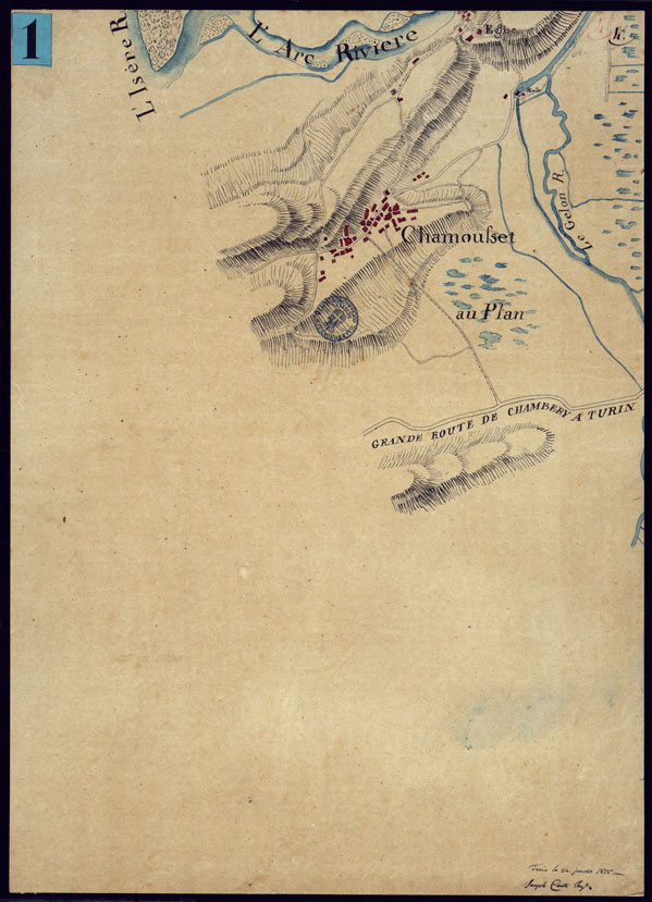 (N:6830) DINTORNI DI AITON (MORIANA) IN SETTE (7) FOGLI. ALLA SCALA DI 1:5.000 - FOGLIO 4. (CA000005) Carte e stampe antiche: riproduzione a colori su carta (formato A2)
