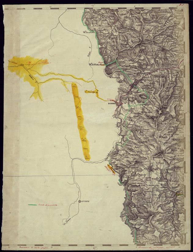 (N:3819) CARTA TOPOGRAFICA DELLA LOMBARDIA, VENETO E ITALIA CENTRALE - FOGLIO B7 BOBBIO. (CA000175) Carte e stampe antiche: riproduzione a colori su carta (formato A2)
