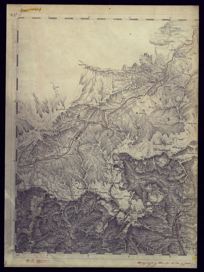 (N:3816) CARTA TOPOGRAFICA DELLA LOMBARDIA, VENETO E ITALIA CENTRALE - FOGLIO C2 (OVEST) TIRANO. (CA000178) Carte e stampe antiche: riproduzione a colori su carta (formato A2)