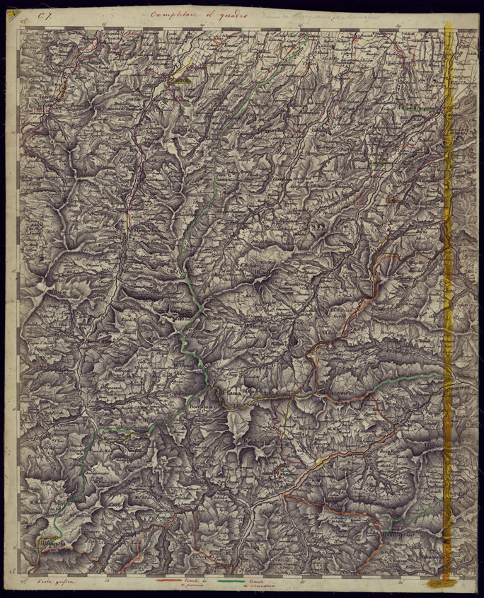 (N:1721) CARTA TOPOGRAFICA DELLA LOMBARDIA, VENETO E ITALIA CENTRALE - FOGLIO C7 (OVEST) LUGAGNANO. (CA000190) Carte e stampe antiche: riproduzione a colori su carta (formato A2)