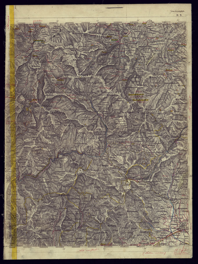 (N:1612) CARTA TOPOGRAFICA DELLA LOMBARDIA, VENETO E ITALIA CENTRALE - FOGLIO D9 (EST) PISTOIA. (CA000214) Carte e stampe antiche: riproduzione a colori su carta (formato A2)