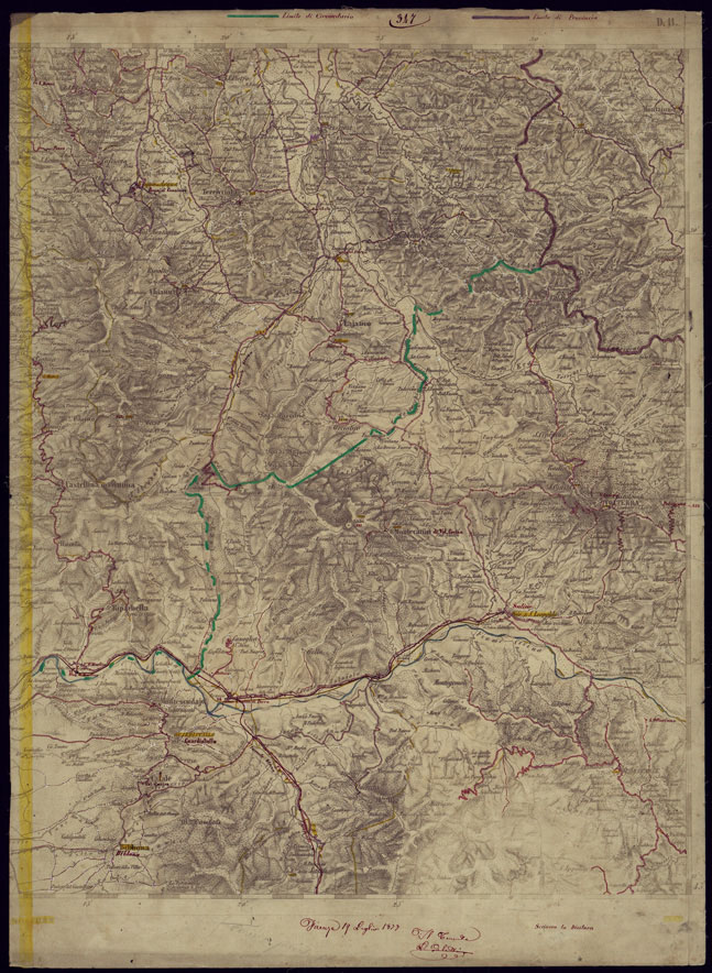 (N:1198) CARTA TOPOGRAFICA DELLA LOMBARDIA, VENETO E ITALIA CENTRALE  - FOGLIO D11 (EST) VOLTERRA. (CA000218) Carte e stampe antiche: riproduzione a colori su carta (formato A2)