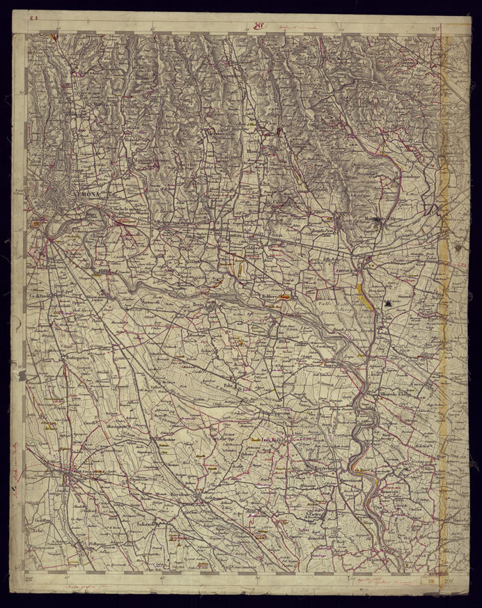 (N:1194) CARTA TOPOGRAFICA DELLA LOMBARDIA, VENETO E ITALIA CENTRALE - FOGLIO E5 (OVEST) VERONA. (CA000222) Carte e stampe antiche: riproduzione a colori su carta (formato A2)