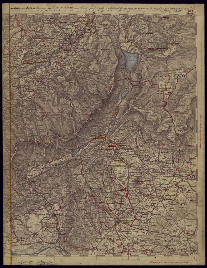 (N:1159) CARTA TOPOGRAFICA DELLA LOMBARDIA, VENETO E ITALIA CENTRALE - FOGLIO F3 (EST) BELLUNO. (CA000235) Carte e stampe antiche: riproduzione a colori su carta (formato A2)