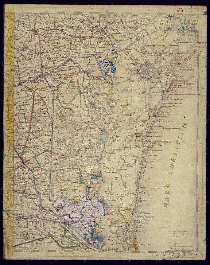 (N:1155) CARTA TOPOGRAFICA DELLA LOMBARDIA, VENETO E ITALIA CENTRALE - FOGLIO F5 (EST) VENEZIA. (CA000239) Carte e stampe antiche: riproduzione a colori su carta (formato A2)