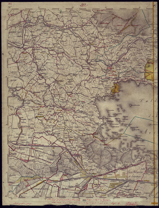 (N:1152) CARTA TOPOGRAFICA DELLA LOMBARDIA, VENETO E ITALIA CENTRALE - FOGLIO F7 (OVEST) ARGENTA. (CA000242) Carte e stampe antiche: riproduzione a colori su carta (formato A2)
