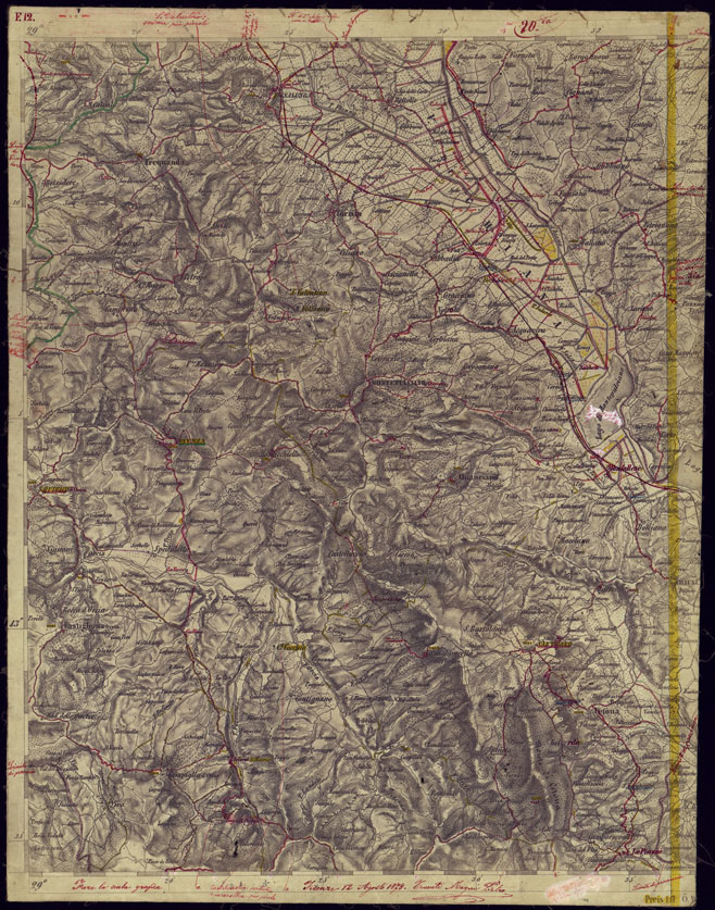 (N:1142) CARTA TOPOGRAFICA DELLA LOMBARDIA, VENETO E ITALIA CENTRALE - FOGLIO F12 (OVEST) PIENZA. (CA000252) Carte e stampe antiche: riproduzione a colori su carta (formato A2)