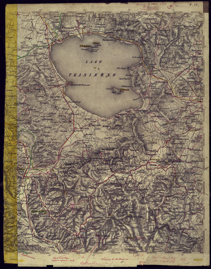(N:1139) CARTA TOPOGRAFICA DELLA LOMBARDIA, VENETO E ITALIA CENTRALE - FOGLIO F13 (EST) CHIUSI. (CA000253) Carte e stampe antiche: riproduzione a colori su carta (formato A2)