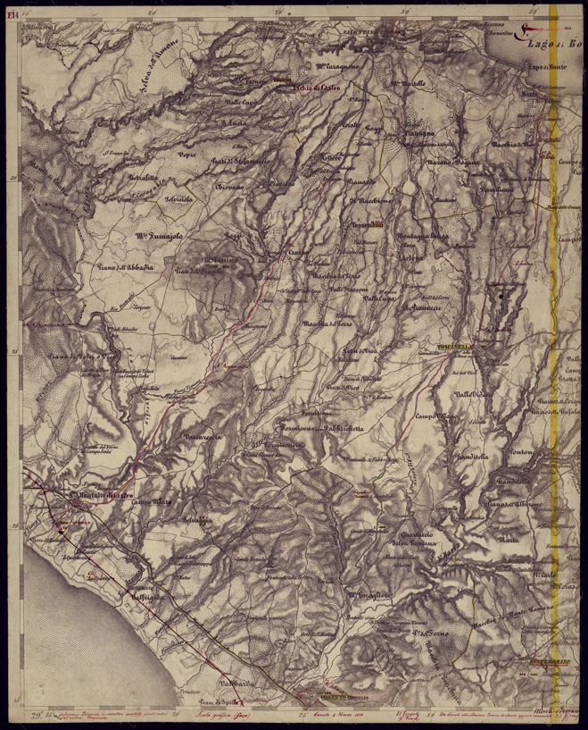 (N:1136) CARTA TOPOGRAFICA DELLA LOMBARDIA, VENETO E ITALIA CENTRALE - FOGLIO F14 (OVEST) MONTALTO DI CASTRO. (CA000256) Carte e stampe antiche: riproduzione a colori su carta (formato A2)