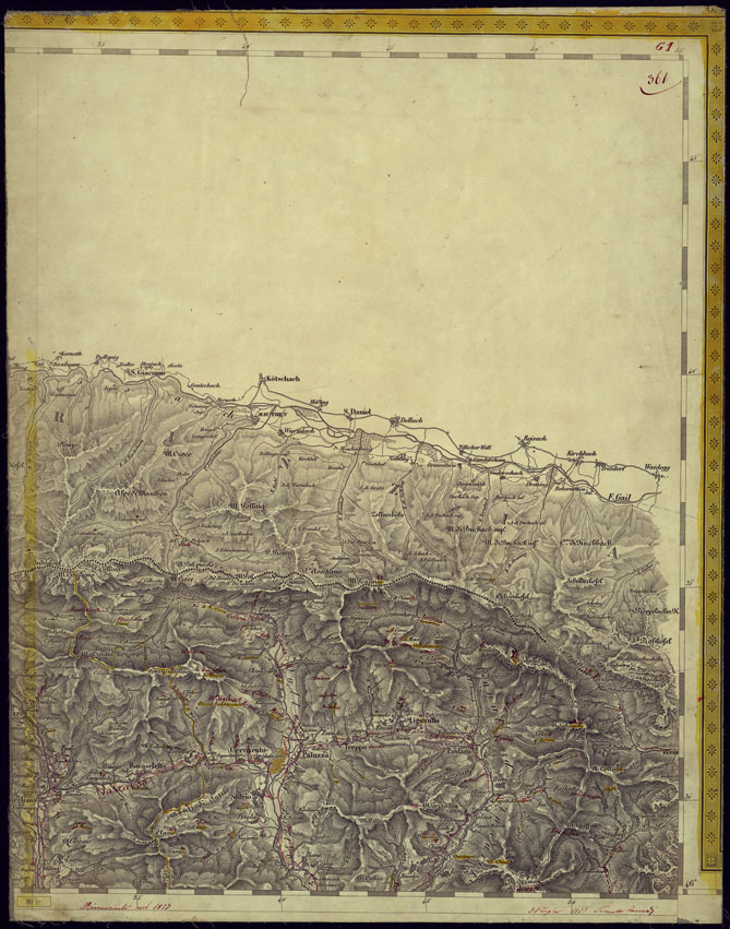 (N:1131) CARTA TOPOGRAFICA DELLA LOMBARDIA, VENETO E ITALIA CENTRALE - FOGLIO G1 (EST) CERCIVENTO INFERIORE. (CA000261) Carte e stampe antiche: riproduzione a colori su carta (formato A2)