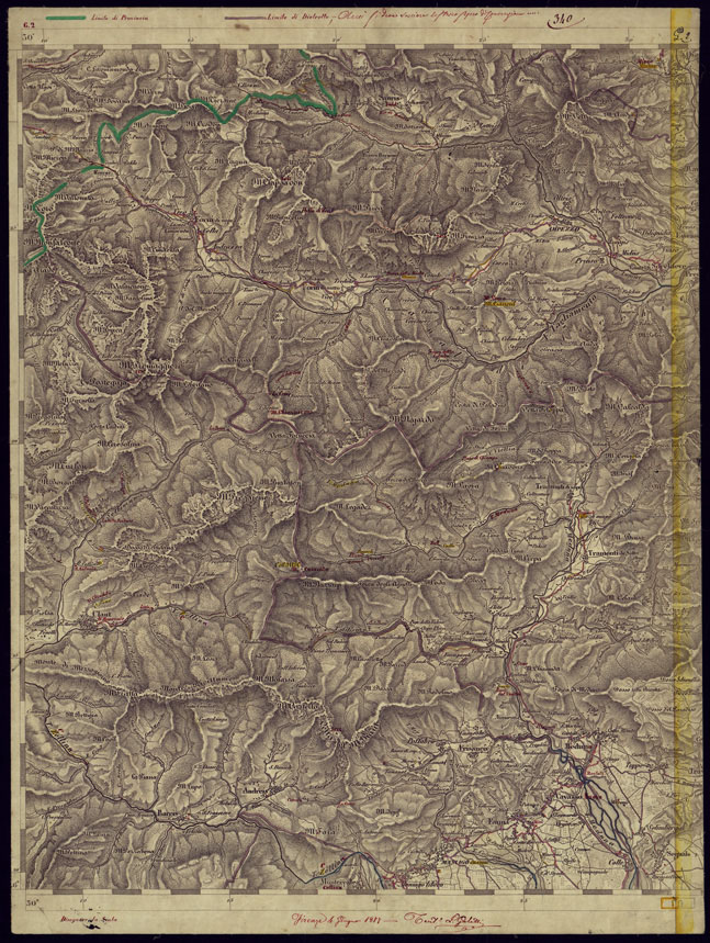 (N:1130) CARTA TOPOGRAFICA DELLA LOMBARDIA, VENETO E ITALIA CENTRALE - FOGLIO G2 (OVEST) AMPEZZO. (CA000262) Carte e stampe antiche: riproduzione a colori su carta (formato A2)