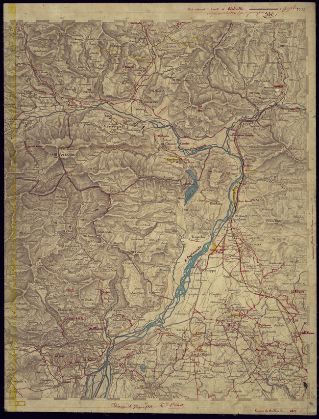 (N:1129) CARTA TOPOGRAFICA DELLA LOMBARDIA, VENETO E ITALIA CENTRALE - FOGLIO G2 (EST) GEMONA. (CA000263) Carte e stampe antiche: riproduzione a colori su carta (formato A2)