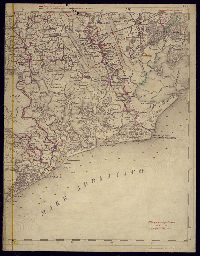 (N:1125) CARTA TOPOGRAFICA DELLA LOMBARDIA, VENETO E ITALIA CENTRALE - Foglio G4 (est) Portogruaro (CA000267) Carte e stampe antiche: riproduzione a colori su carta (formato A2)