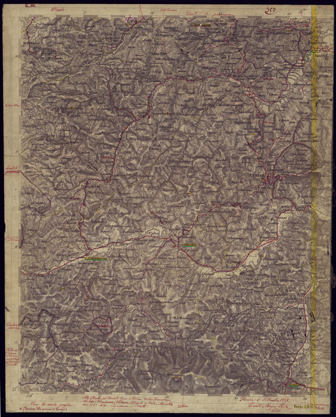 (N:1119) CARTA TOPOGRAFICA DELLA LOMBARDIA, VENETO E ITALIA CENTRALE - FOGLIO G10 (OVEST) URBANIA. (CA000272) Carte e stampe antiche: riproduzione a colori su carta (formato A2)