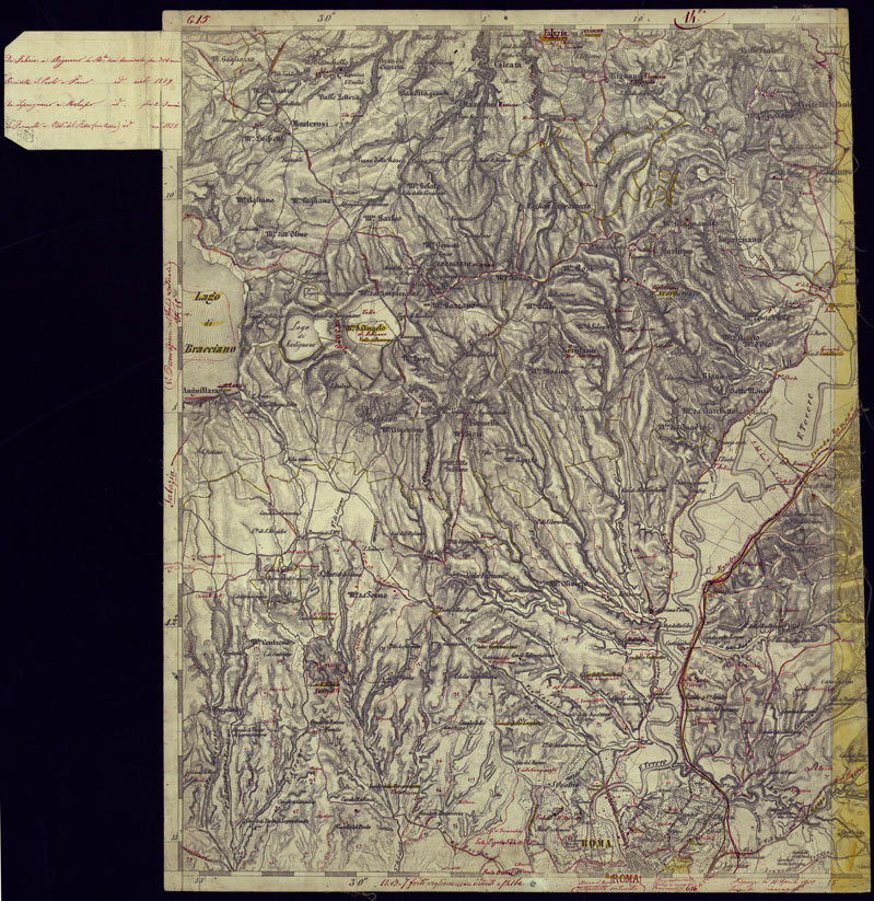 (N:1077) CARTA TOPOGRAFICA DELLA LOMBARDIA, VENETO E ITALIA CENTRALE - FOGLIO G14 (OVEST) ROMA. (CA000282) Carte e stampe antiche: riproduzione a colori su carta (formato A2)