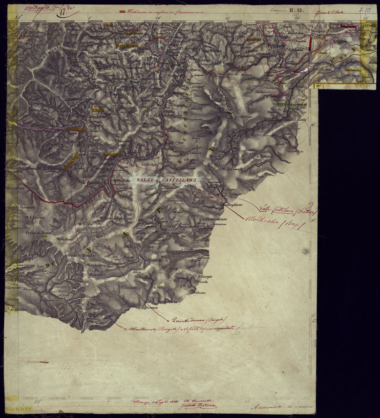 (N:1028) CARTA TOPOGRAFICA DELLA LOMBARDIA, VENETO E ITALIA CENTRALE  - FOGLIO H13 (EST) CIVITELLA DEL TRONTO. (CA000299) Carte e stampe antiche: riproduzione a colori su carta (formato A2)