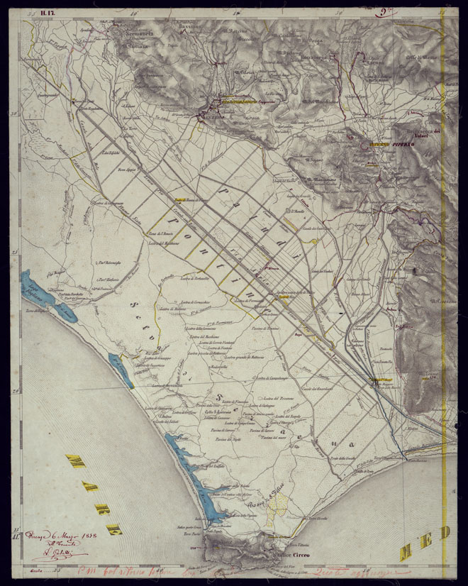 (N:1022) CARTA TOPOGRAFICA DELLA LOMBARDIA, VENETO E ITALIA CENTRALE - FOGLIO H17 (OVEST) PRIVERNO. (CA000305) Carte e stampe antiche: riproduzione a colori su carta (formato A2)