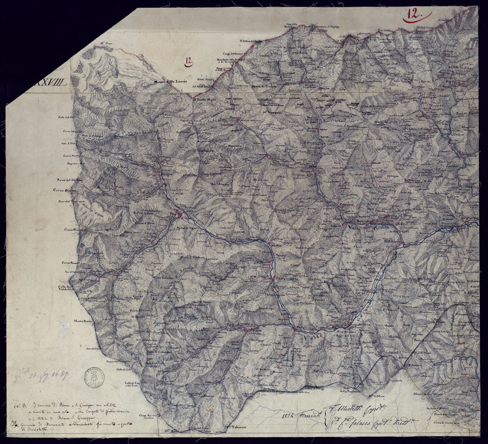 (N:10843) LEVATE TOPOGRAFICHE DELL'ALTO E BASSO NOVARESE - FOGLIO 12. (CA000986) Carte e stampe antiche: riproduzione a colori su carta (formato A2)