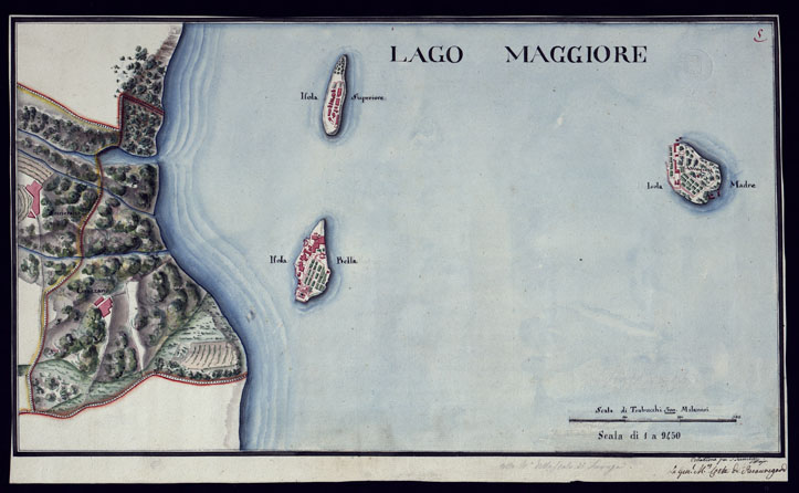 (N:14072) ISOLE BORROMEE. (CA001392) Carte e stampe antiche: riproduzione a colori su carta (formato A2)