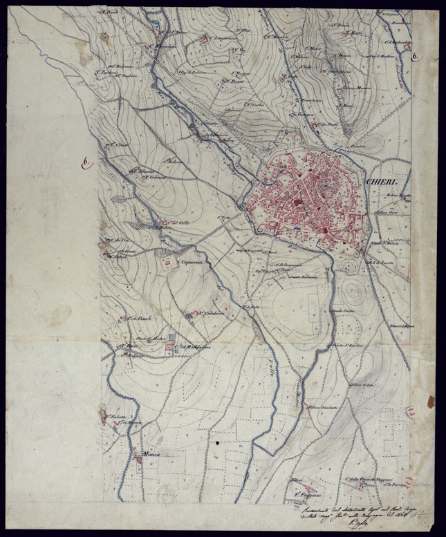 (N:1458) CARTA TOPOGRAFICA A CURVE DIMOSTRATIVE DI UNA PARTE DELLA REGIONE NORD-EST DEI DINTORNI DI TORINO - FOGLIO 6. (CA001582) Carte e stampe antiche: riproduzione a colori su carta (formato A2)