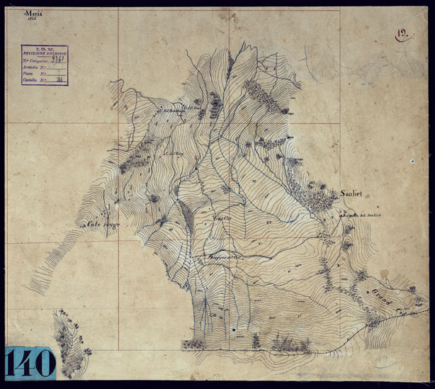 (N:23440) FENESTRELLE E DINTORNI - FOGLIO 19. (CA001704) Carte e stampe antiche: riproduzione a colori su carta (formato A2)