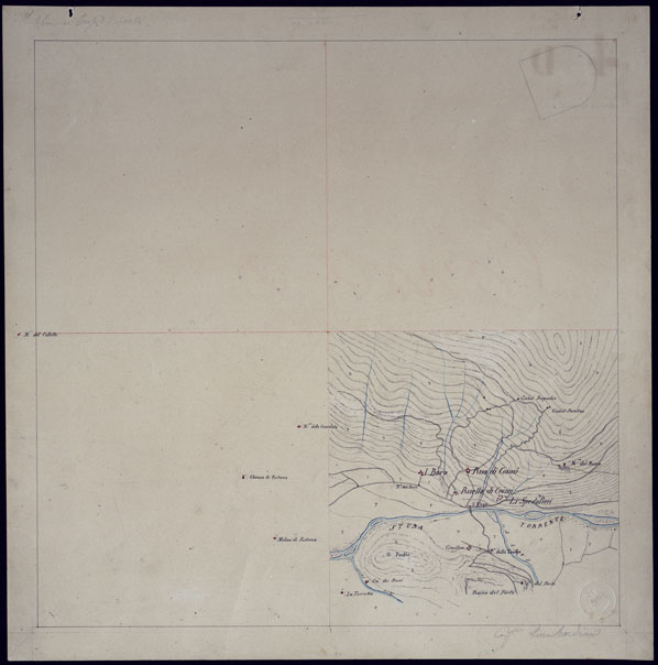 (N:23466) VINADIO E DEMONTE - SPEZZONE DI CARTA. (CA001747) Carte e stampe antiche: riproduzione a colori su carta (formato A2)