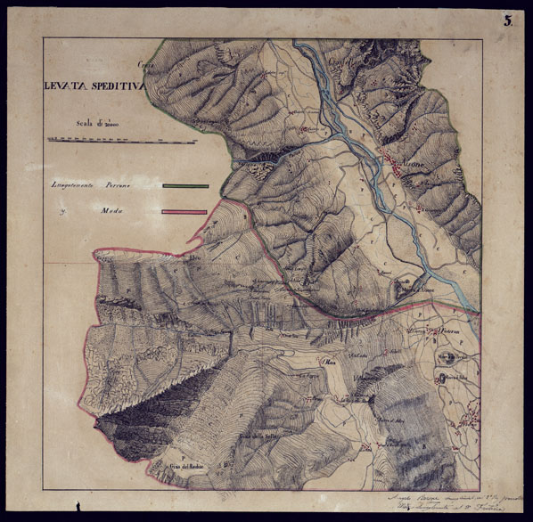 (N:23476) LEVATA SPEDITIVA DELL'ASSIETTA E DINTORNI AL 10.000 E 20.000  LEVATA SPEDITIVA -TAVOLA 5. (CA001764) Carte e stampe antiche: riproduzione a colori su carta (formato A2)