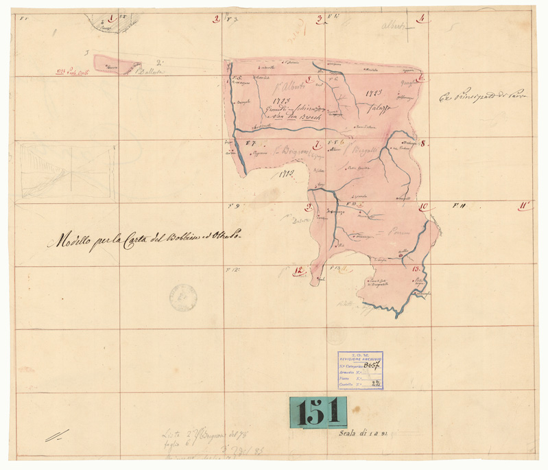 (N:7531) PARTE 2 DEL OLTRE PO' CHE COMPRENDE PARTE DEL CORSO DELLA STAFFORA VERSO VARZI E PARTE DI QUELLA DELLA TREBBIA ROBBIO - QUADRO D'UNIONE (CA001799) Carte e stampe antiche: riproduzione a colori su carta (formato A2)