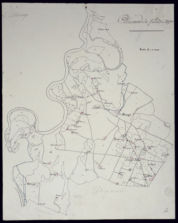 (N:13918) TERRITORIO COMPRESO TRA RACCONIGI, MORETTA, SAVIGLIANO, ALESSANDRIA ED IVREA - MARENGO. (CA001853) Carte e stampe antiche: riproduzione a colori su carta (formato A2)