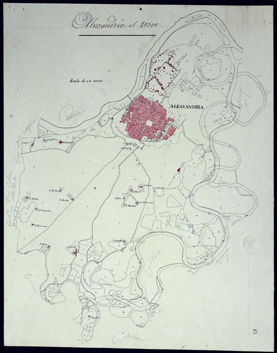 (N:13115) TERRITORIO COMPRESO TRA RACCONIGI, MORETTA, SAVIGLIANO, ALESSANDRIA ED IVREA - ALESSANDRIA. (CA001854) Carte e stampe antiche: riproduzione a colori su carta (formato A2)