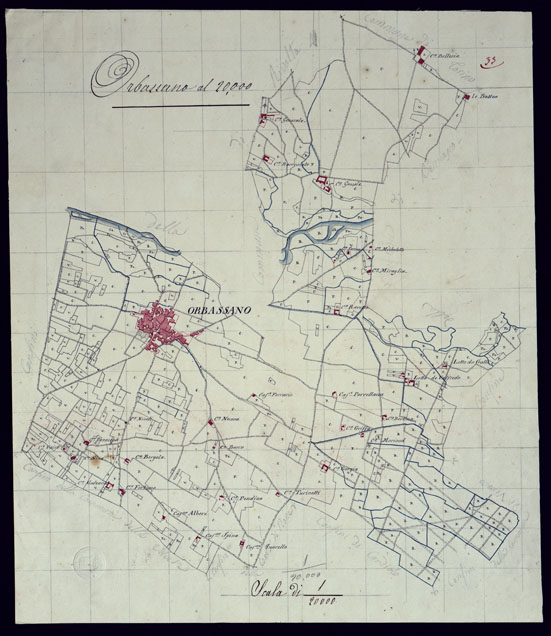 (N:10452) TERRITORIO COMPRESO TRA RACCONIGI, MORETTA, SAVIGLIANO, ALESSANDRIA ED IVREA - ORBASSANO. (CA001892) Carte e stampe antiche: riproduzione a colori su carta (formato A2)