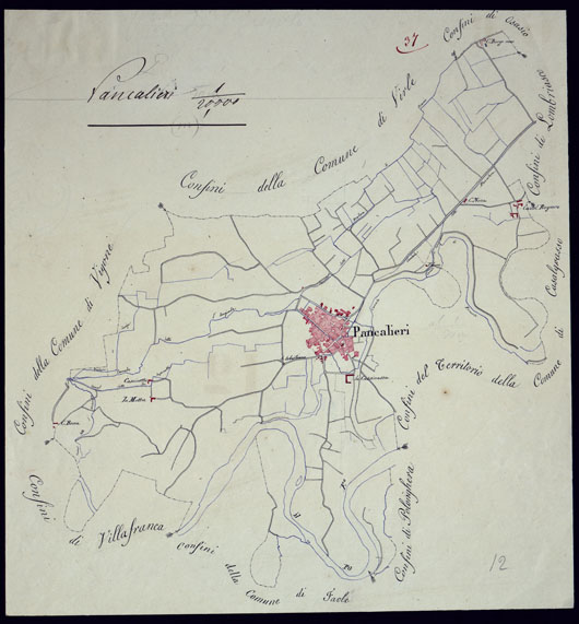 (N:14706) TERRITORIO COMPRESO TRA RACCONIGI, MORETTA, SAVIGLIANO, ALESSANDRIA ED IVREA - PANCALIERI. (CA001896) Carte e stampe antiche: riproduzione a colori su carta (formato A2)