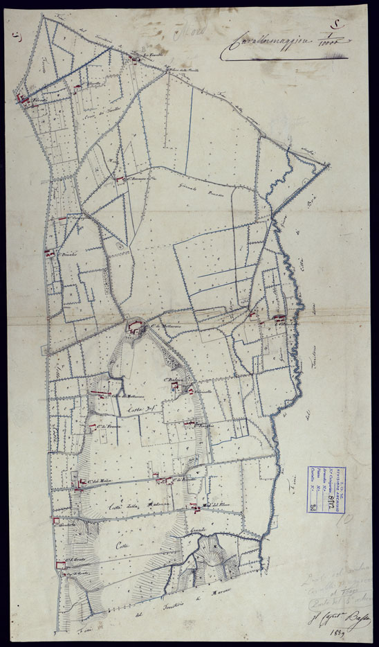 (N:6163) TERRITORIO COMPRESO TRA BRA, MORETTA, CAVALLERMAGGIORE, RACCONIGI, VILLANOVA - FOGLIO 5 CAVALLERMAGGIORE. (CA001931) Carte e stampe antiche: riproduzione a colori su carta (formato A2)