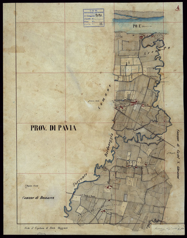 (N:23679) GRUPPO DI 132 FRAZIONI DI MINUTE DI CAMPAGNA ALLA SCALA 1:10.000 DEI RILEVAMENTI ESEGUITI NEL 1853-1867 - CASTANA - MONTU' BECCARIA - RILIEVI OPERATORE N. 4 (CA002287) Carte e stampe antiche: riproduzione a colori su carta (formato A2)