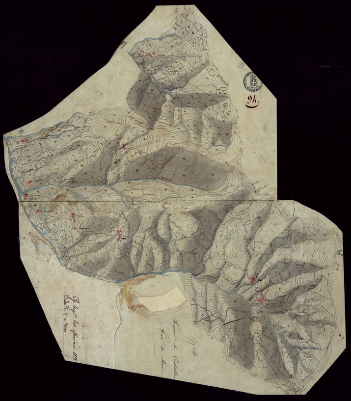 (N:15448) RICOGNIZIONI ESEGUITE ALLA SCALA DI 1/20.000 CHE COMPRENDANO LE DUE RIVIERE DEGLI EX STATI SARDI E PARTE DELLE ATTUALI PROVINCIE DI ALESSANDRIA  E DI PAVIA - FOGLIO 94. (CA002728) Carte e stampe antiche: riproduzione a colori su carta (formato A2)