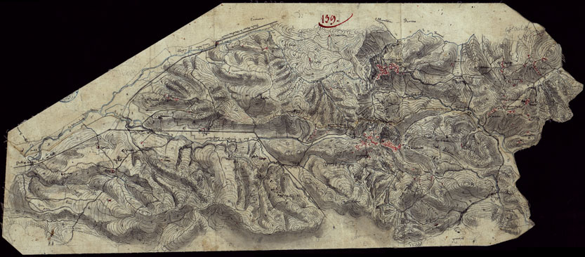 (N:15491) RICOGNIZIONI ESEGUITE ALLA SCALA DI 1/20.000 CHE COMPRENDANO LE DUE RIVIERE DEGLI EX STATI SARDI E PARTE DELLE ATTUALI PROVINCIE DI ALESSANDRIA  E DI PAVIA - FOGLIO 139. (CA002783) Carte e stampe antiche: riproduzione a colori su carta (formato A2)