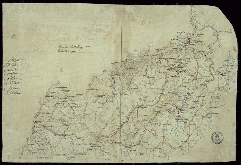 (N:16584) TERRITORIO DEI COMUNI DI ALTARE, BIESTRO, BORMIDA, CALIZZANO, CARCARE, MALLESE, OSIGLIA, PALLARE. RIVIERA DI PONENTE - FOGLIO 2. (CA002791) Carte e stampe antiche: riproduzione a colori su carta (formato A2)
