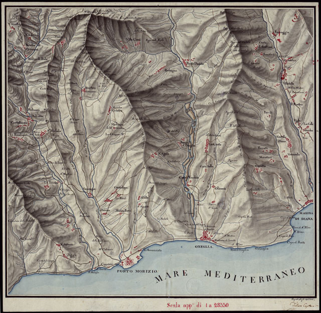 (N:13191) PARTE DELLA PROVINCIA DI PORTO MAURIZIO (CA002926) Carte e stampe antiche: riproduzione a colori su carta (formato A2)