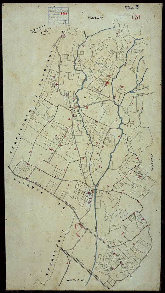 (N:12131) MAPPA ORIGINALE DEL COMUNE DI CASTELNUOVO MAGRA - TAVOLA 3 (CA003137) Carte e stampe antiche: riproduzione a colori su carta (formato A2)