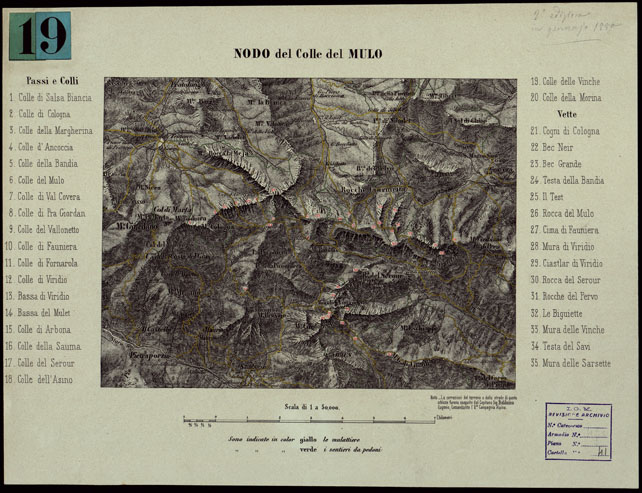 (N:23933) NODO DEL COLLE DEL MULO - COPIA. (CA003329) Carte e stampe antiche: riproduzione a colori su carta (formato A2)