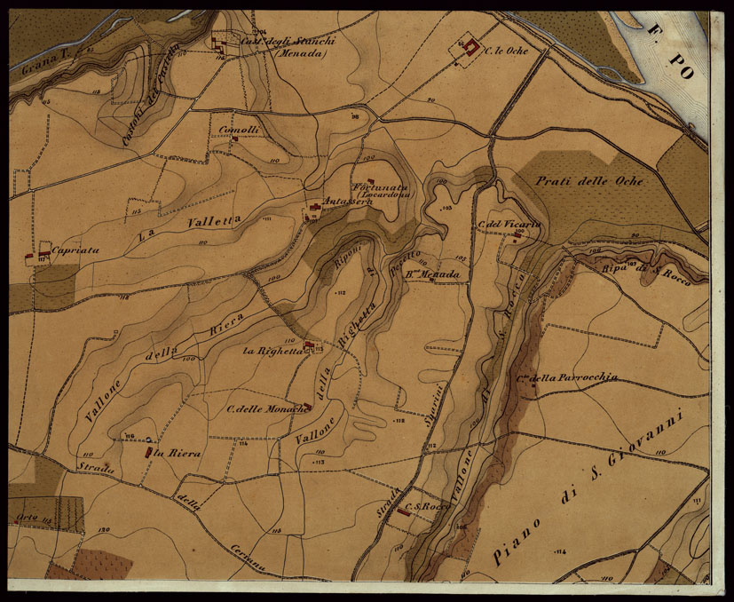 (N:852) CARTA DEI DINTORNI DI VALENZA - FOGLIO 7 (CA003343) Carte e stampe antiche: riproduzione a colori su carta (formato A2)