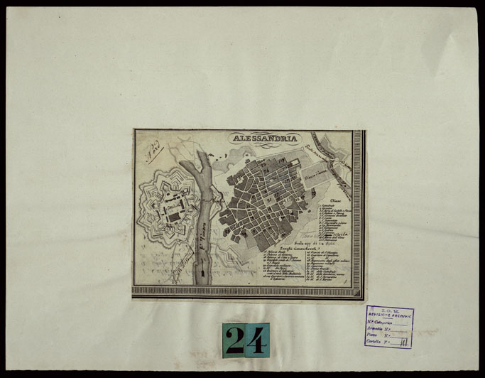 (N:807) ALESSANDRIA (CA003370) Carte e stampe antiche: riproduzione a colori su carta (formato A2)