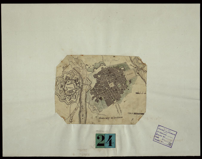 (N:23953) CITTA DI ALESSANDRIA. (CA003371) Carte e stampe antiche: riproduzione a colori su carta (formato A2)