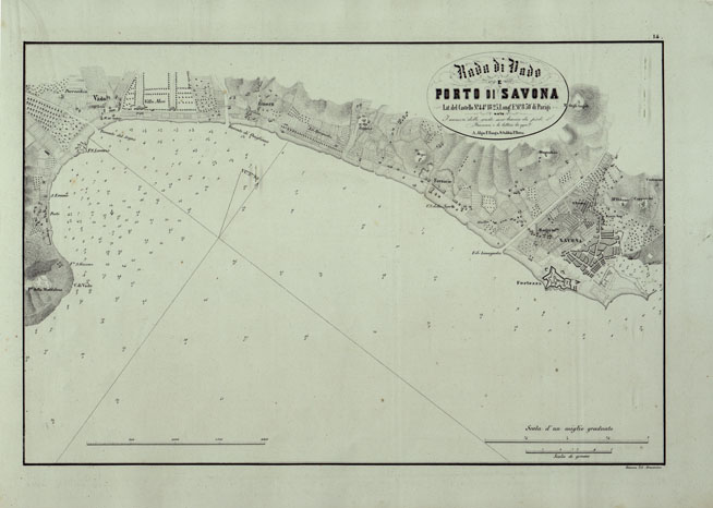 (N:14155) PORTOLANO DELLA LIGURIA - RADA DI VADO E PORTO DI SAVONA (CA003531) Carte e stampe antiche: riproduzione a colori su carta (formato A2)