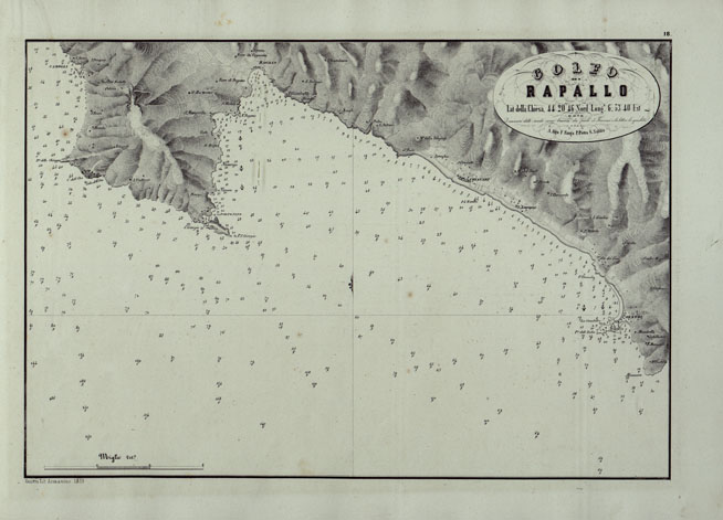 (N:14157) PORTOLANO DELLA LIGURIA - GOLFO DI RAPALLO (CA003535) Carte e stampe antiche: riproduzione a colori su carta (formato A2)