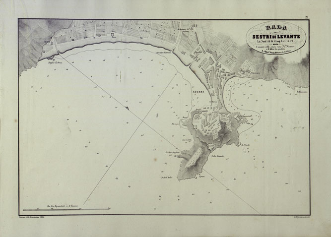 (N:14166) PORTOLANO DELLA LIGURIA - RADA DI SESTRI LEVANTE (CA003538) Carte e stampe antiche: riproduzione a colori su carta (formato A2)