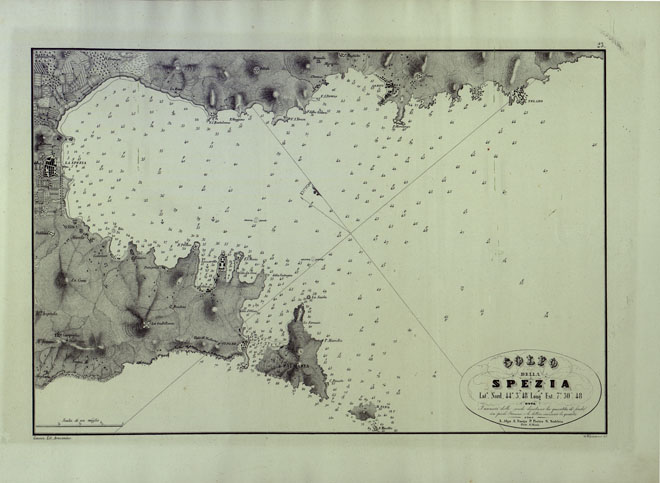 (N:14163) PORTOLANO DELLA LIGURIA - GOLFO DELLA SPEZIA (CA003540) Carte e stampe antiche: riproduzione a colori su carta (formato A2)