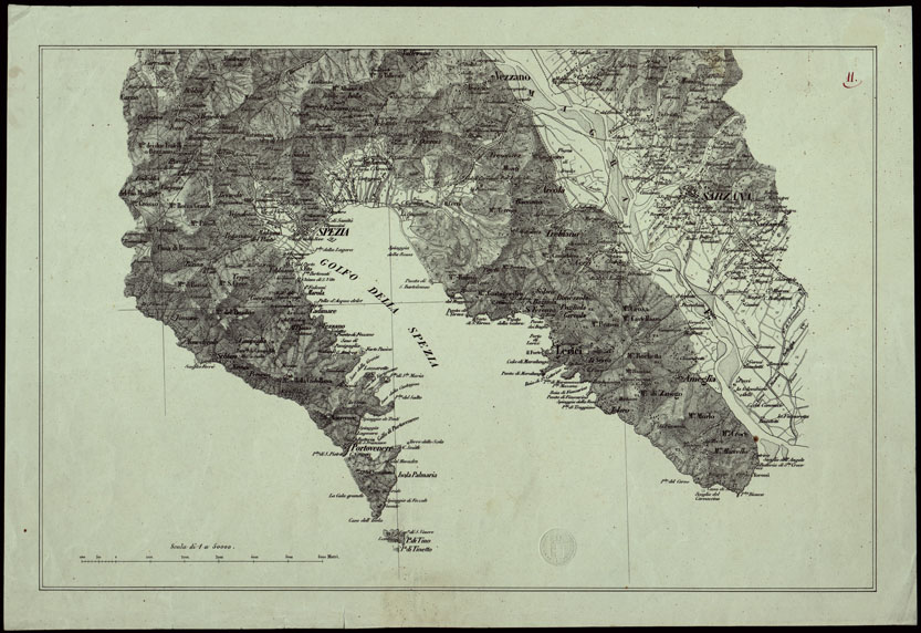 (N:1140) CARTA TOPOGRAFICA DEL GOLFO DELLA SPEZIA - FOGLIO 11 (CA003570) Carte e stampe antiche: riproduzione a colori su carta (formato A2)