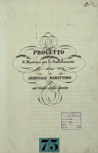 (N:1046) PIANO LIVELLATO ED A CURVE ORIZZONTALI DELLA PENISOLA DELLA CASTELLANA E DI PORTO-VENERE NEL GOLFO DELLA SPEZIA PER SERVIRE AL PROGETTO DI UN ARSENALE MILITARE MARITTIMO E DELLA SUA FORTIFICAZIONE ORDINATODA S.M. CON DECRETO 30 MAGGIO 1849 - LIBRETTO. (CA003573, CA003574, CA003575, CA003576, CA003577, CA003578, CA003580, CA003579, CA003581, CA003582, CA003583, CA003584, CA003585, CA003586) Carte e stampe antiche: riproduzione a colori su carta (formato A2)